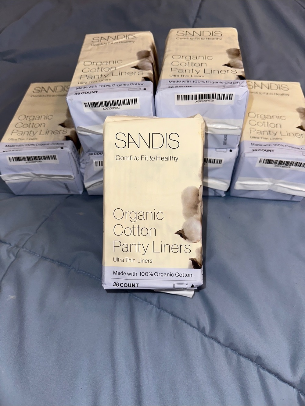 7 packs SANDIS  premium 100% organic Chemical free cotton ultra thin